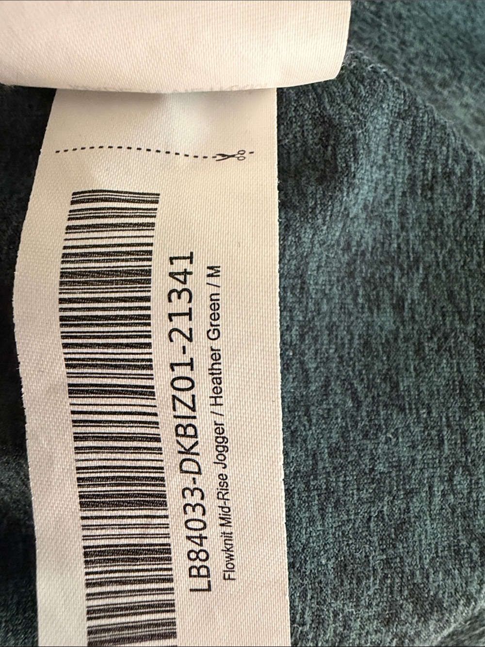 Quince, dark green mid rise, flowknit joggers size medium - Picture 6 of 6